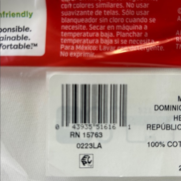 Hanes White Mens T-Shirts size M Tagless crew neck. Cool Comfort 6 pack NIB - Picture 9 of 9